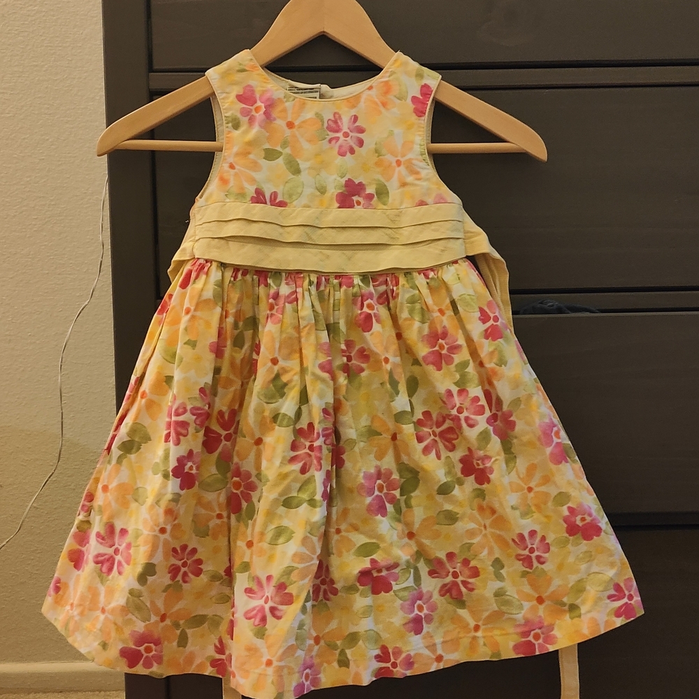 Vintage Laura Ashley Floral Kids Dress - Yellow and Pink
